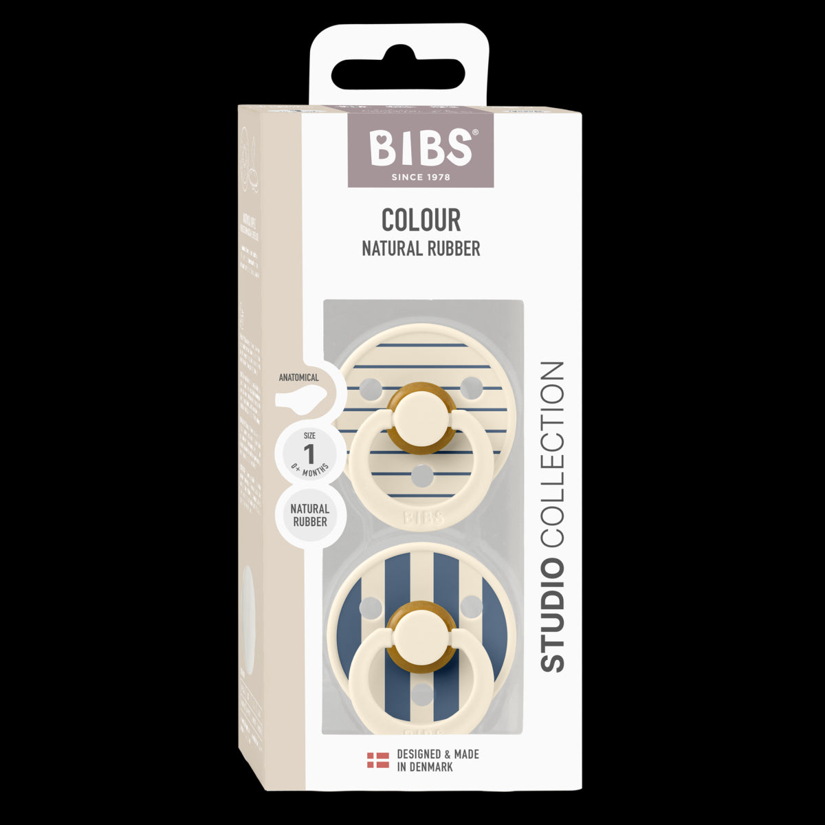 2 pack latex - 0-6m anatomical - anatomic studio duo pin steel blue