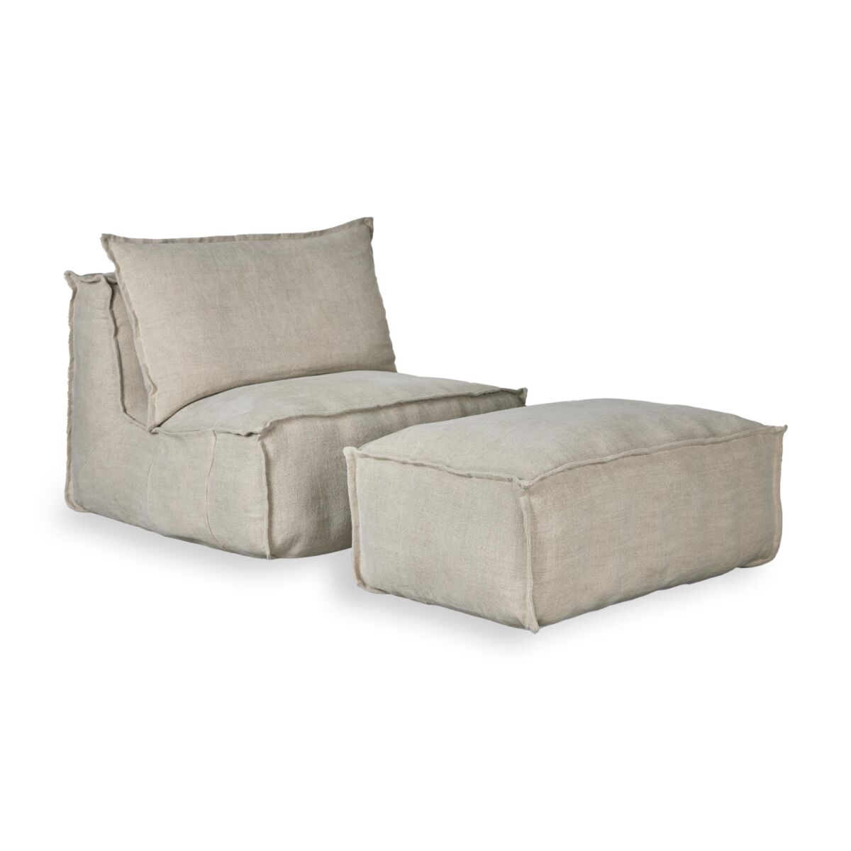linnen ottoman - beige