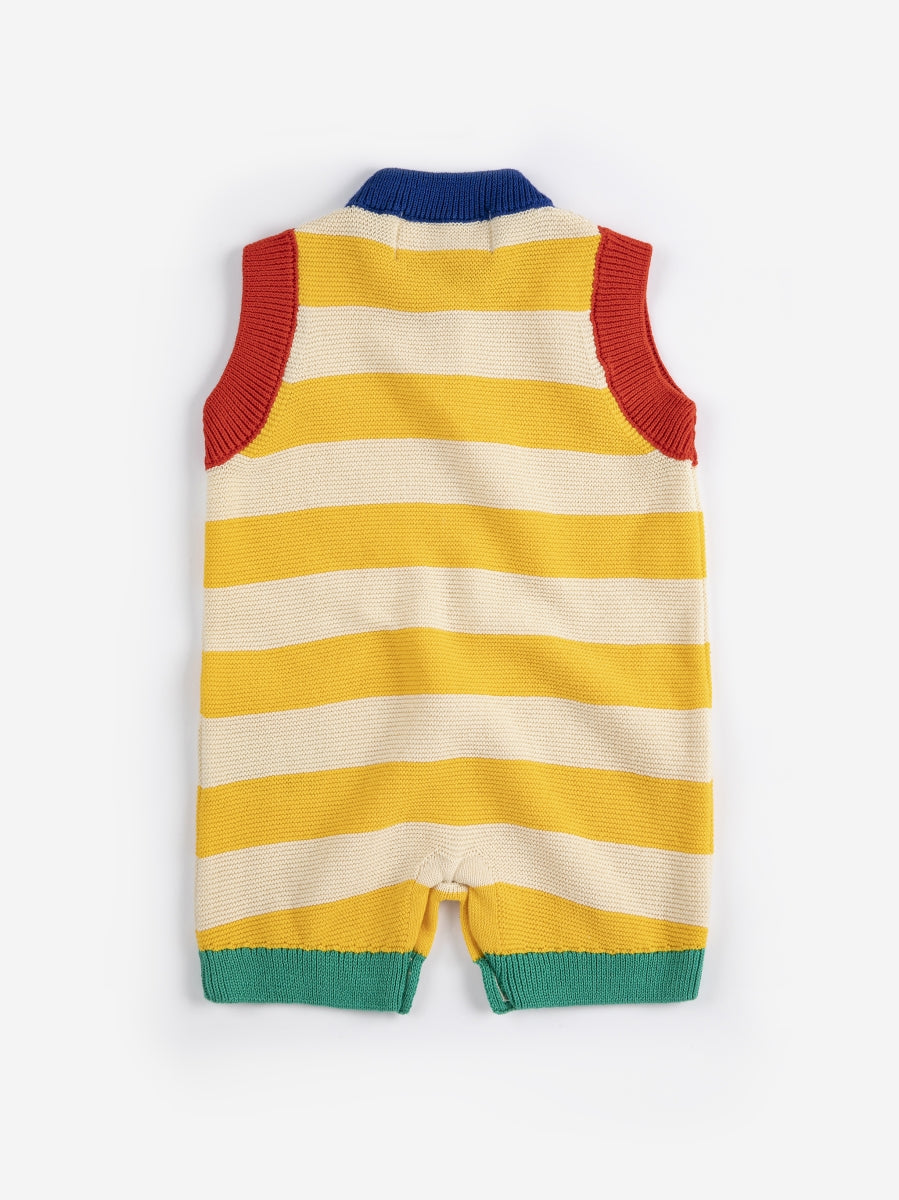 BC striped knitted playsuit 6M