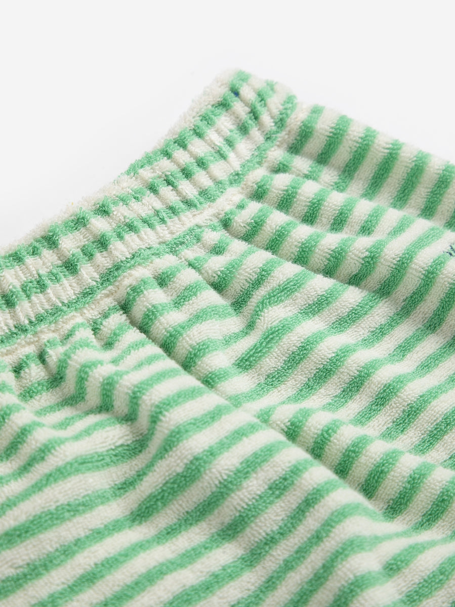 green stripes terry pants