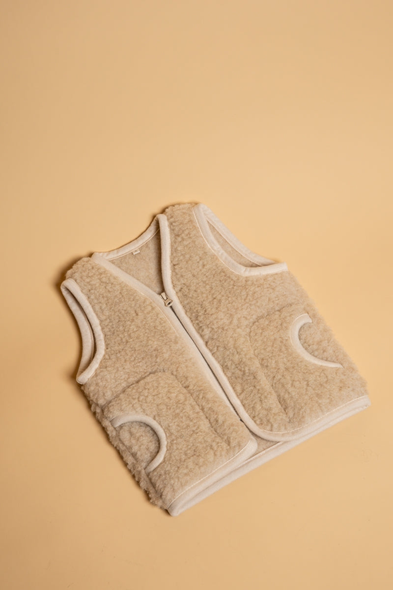 wollen vest - beige