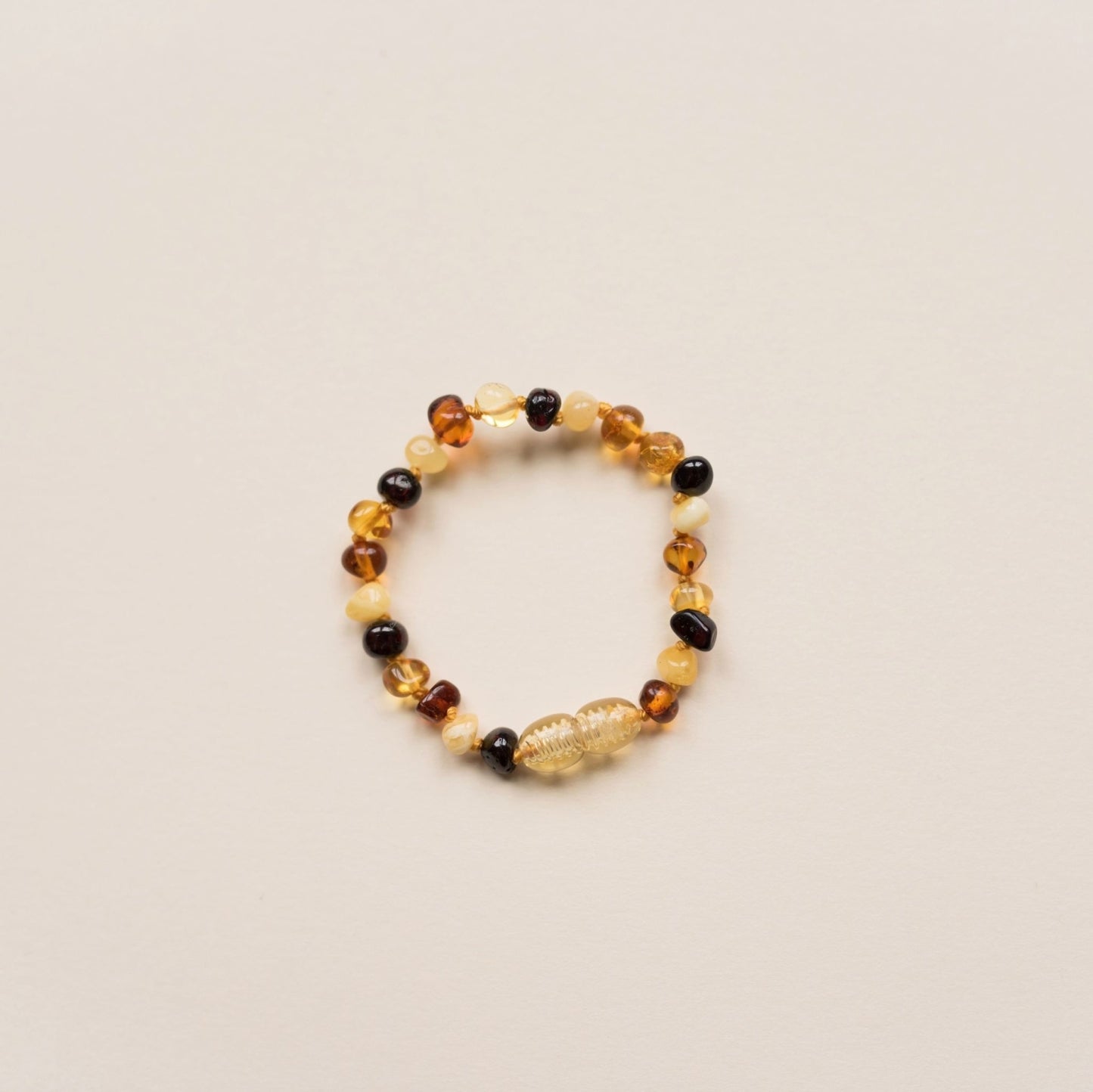 amber armbandje - multicolor polished