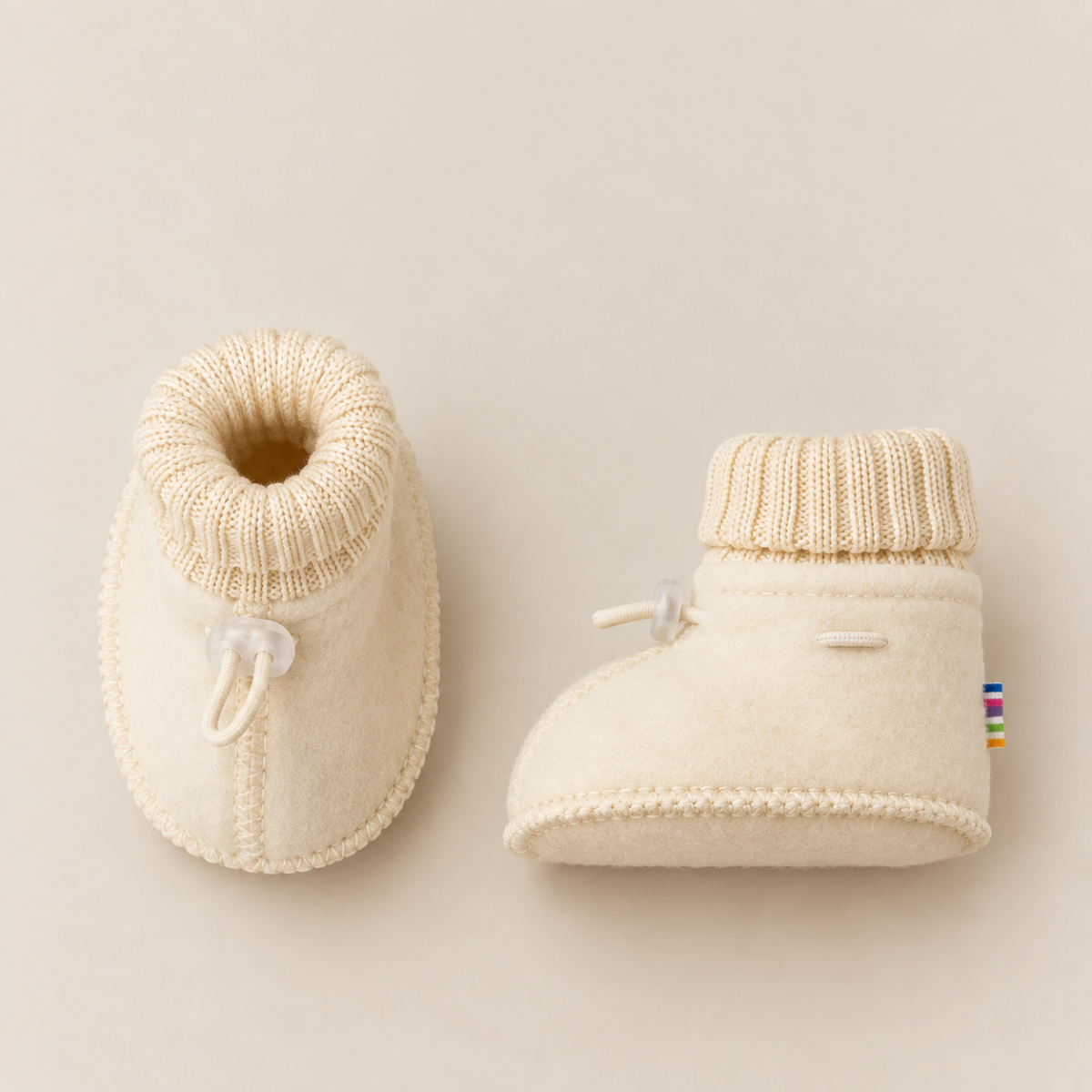 booties - natural - 100% wol