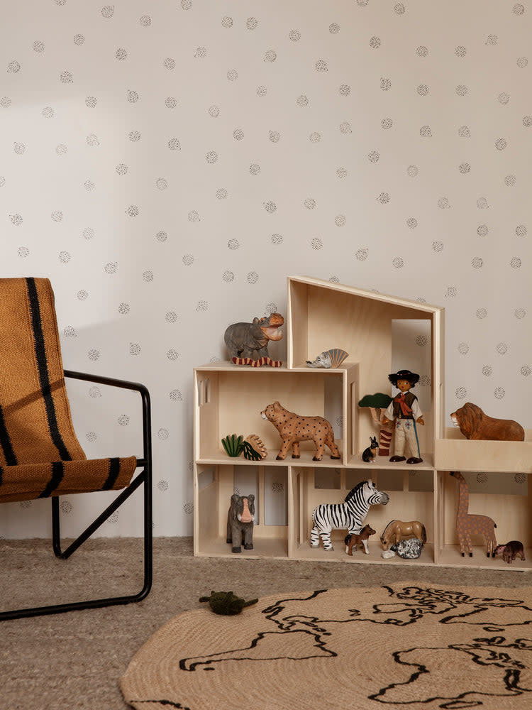 tapijtje in jute met wereldkaart