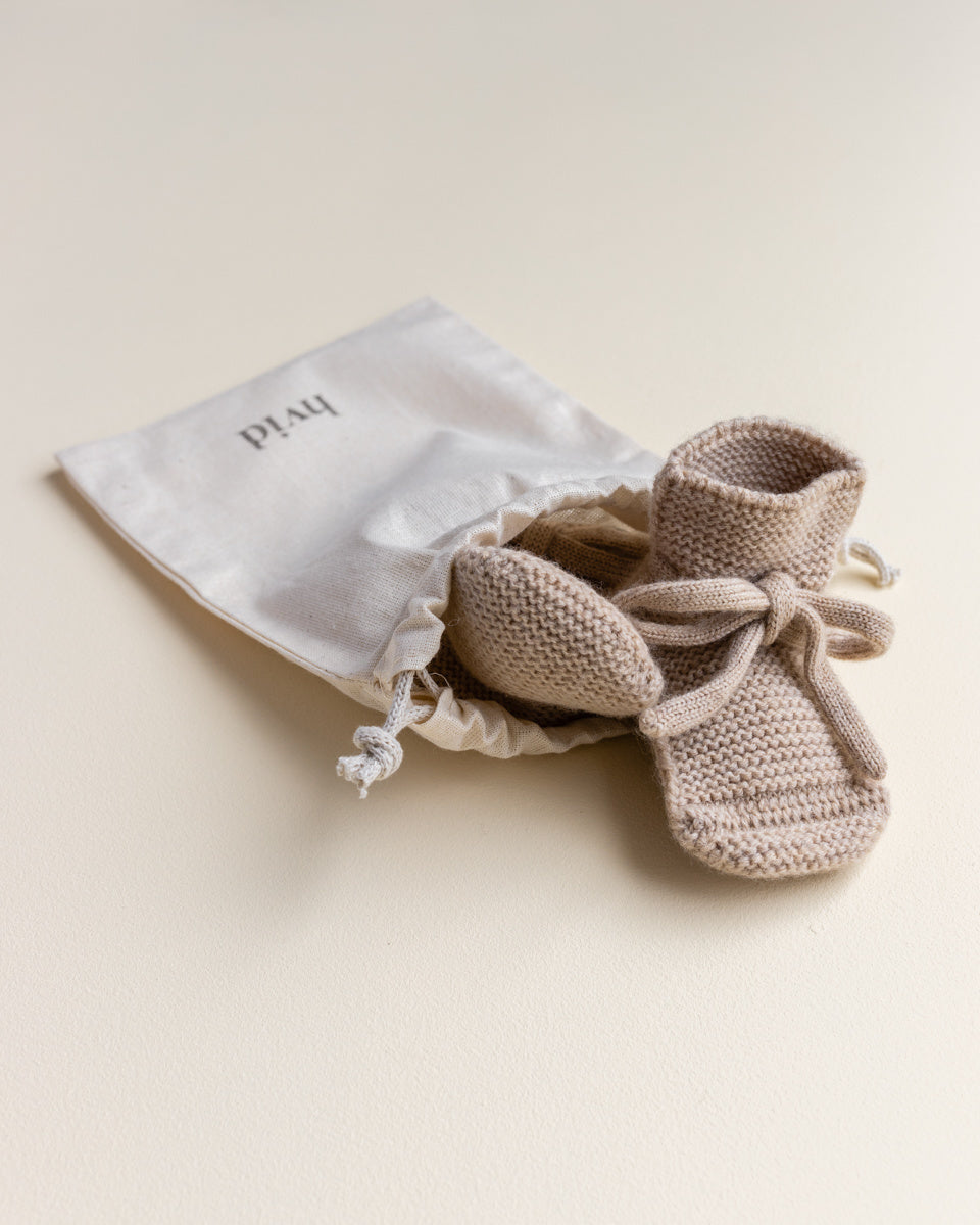 booties - sand - 0-9M