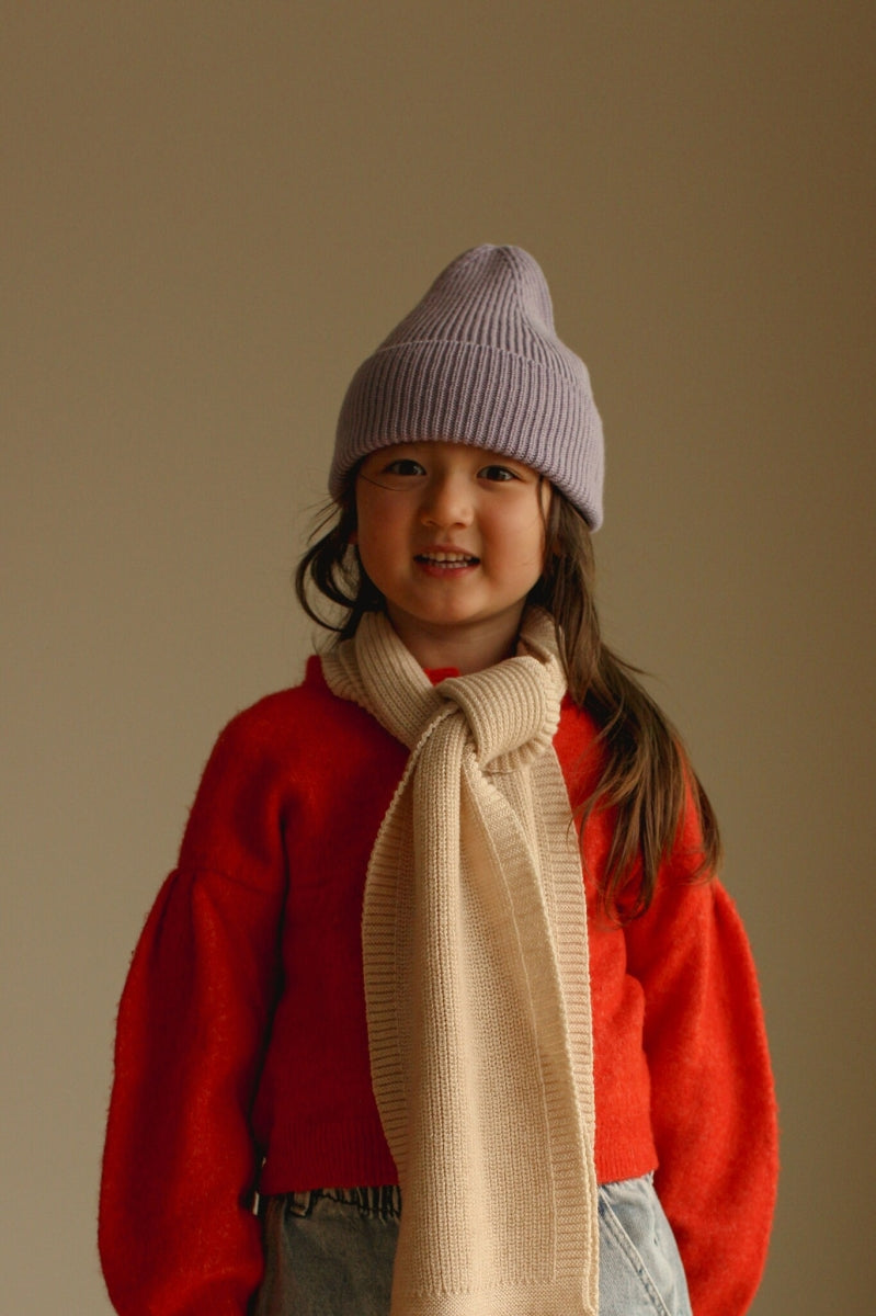 beanie fonzie lilac - kids