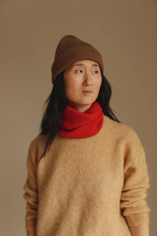 beanie fonzie - adult - mocha