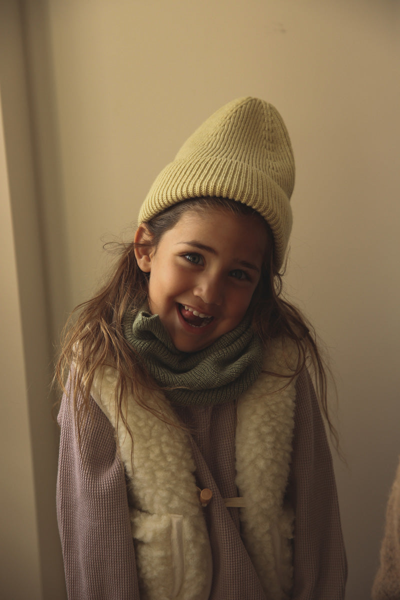 beanie fonzie light yellow - kids