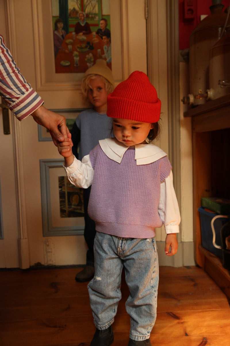 beanie fonzie red - kids