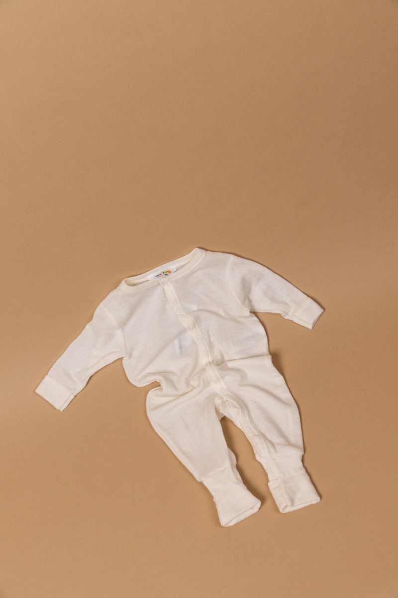 nightsuit 2 in 1 basic -natural - 100% wol