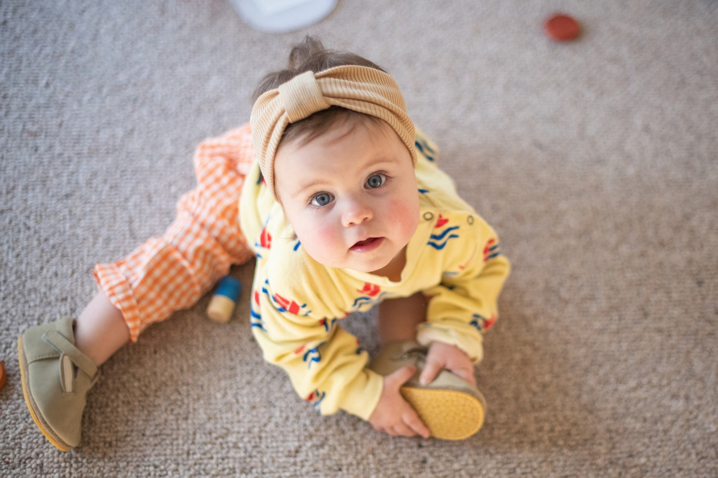 vlady baby pants gingham apricot