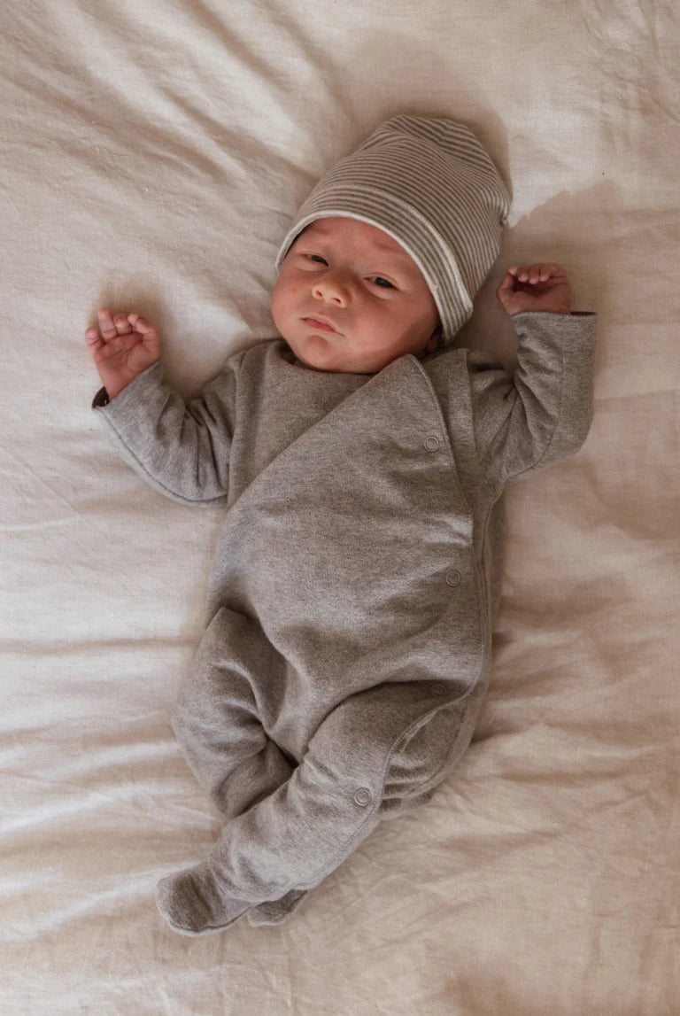 newborn suit with snaps - grey melange