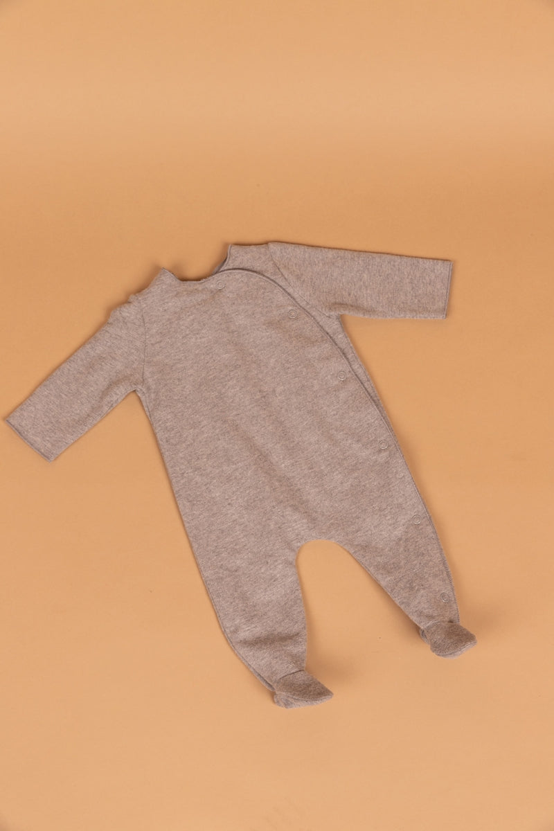 newborn suit with snaps - grey melange