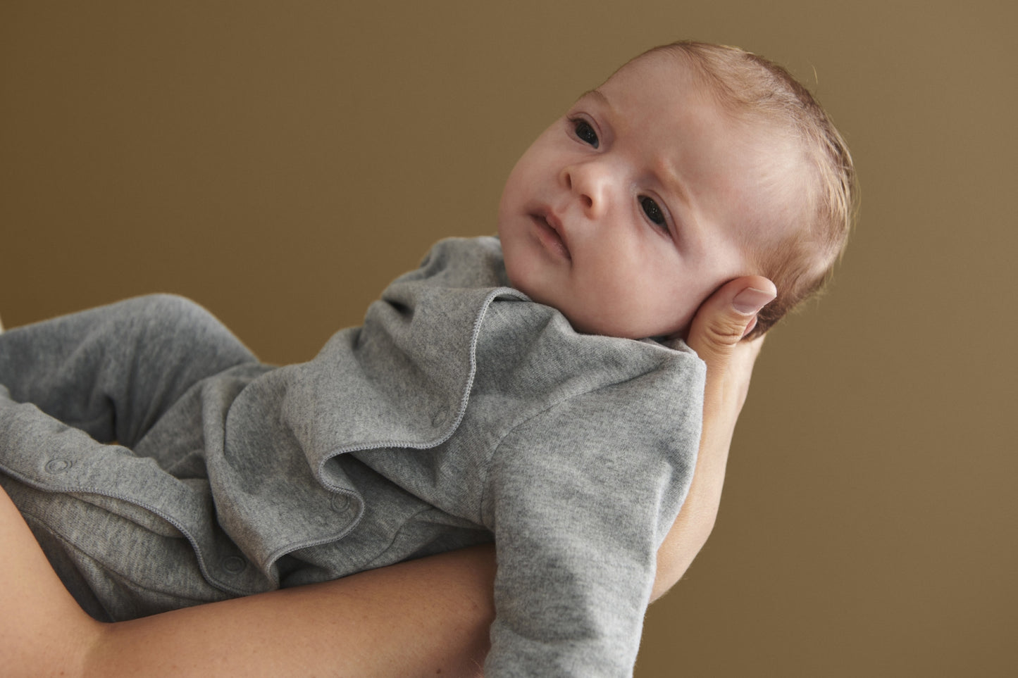 newborn suit with snaps - grey melange