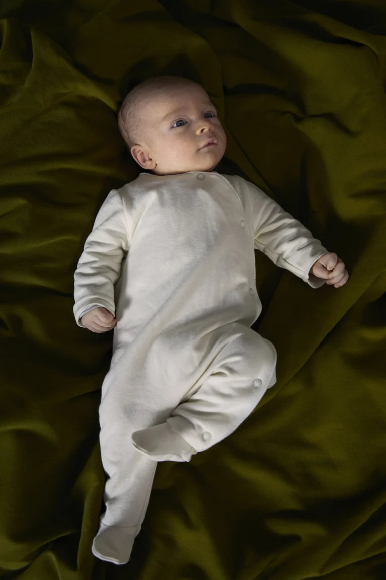 newborn suit with snaps - cream