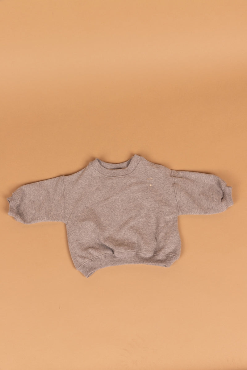 baby dropped shoulder sweater - grey melange