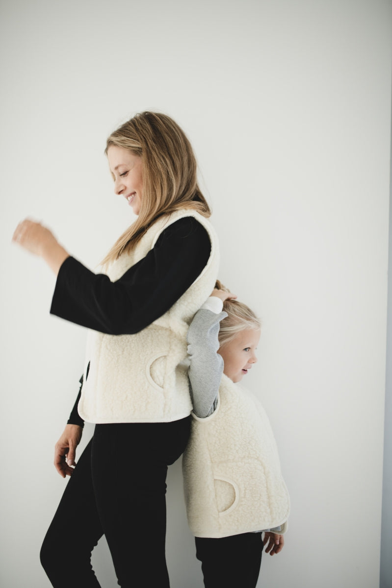 wollen vest mama - natural white