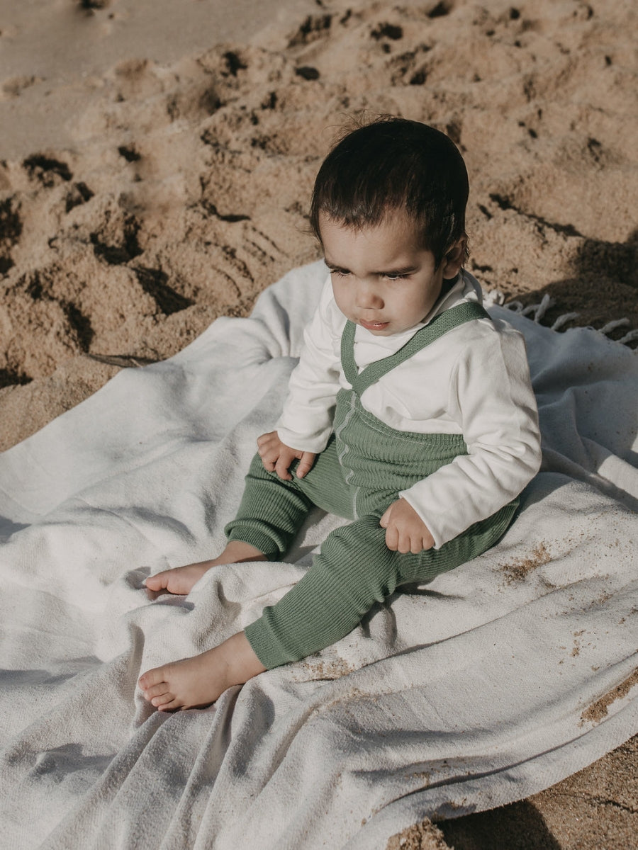 footless cotton tights - matcha oat latte