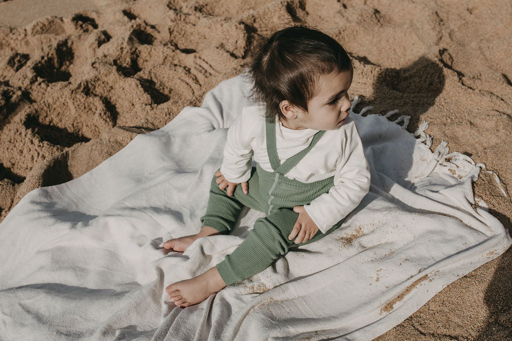 footless cotton tights - matcha oat latte