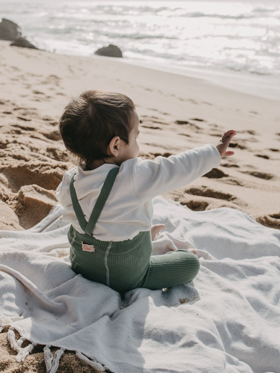 footless cotton tights - matcha oat latte