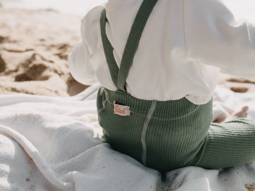 footless cotton tights - matcha oat latte