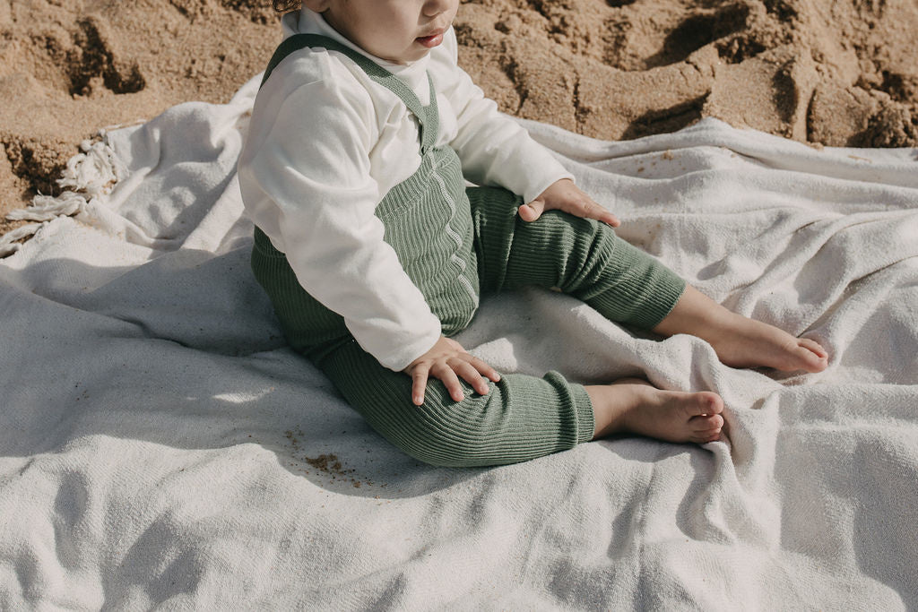 footless cotton tights - matcha oat latte