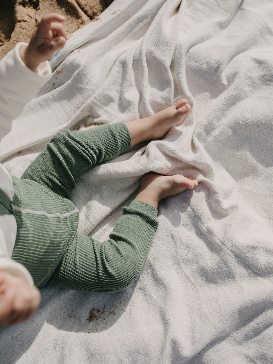 footless cotton tights - matcha oat latte