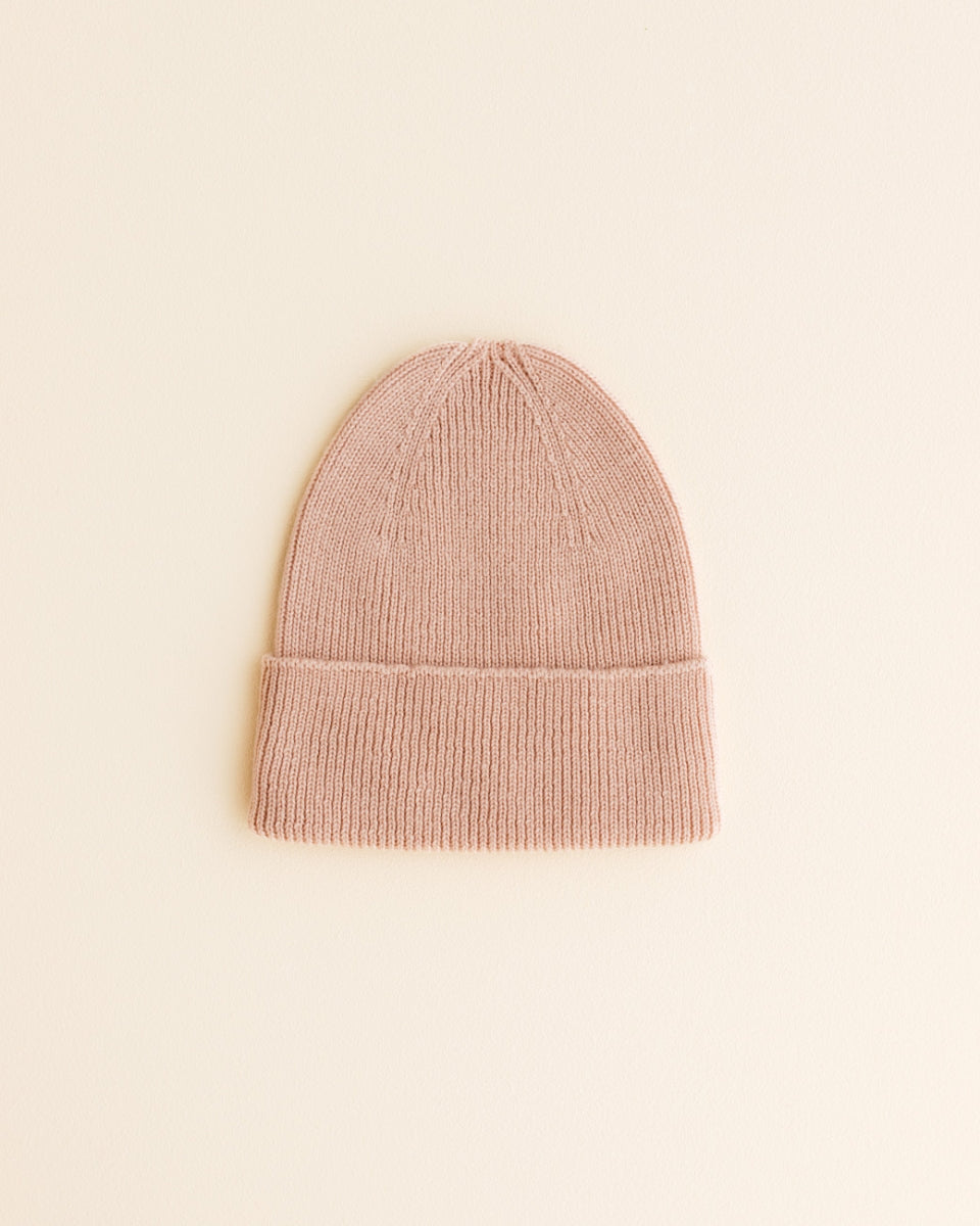beanie fonzie - newborn - rose