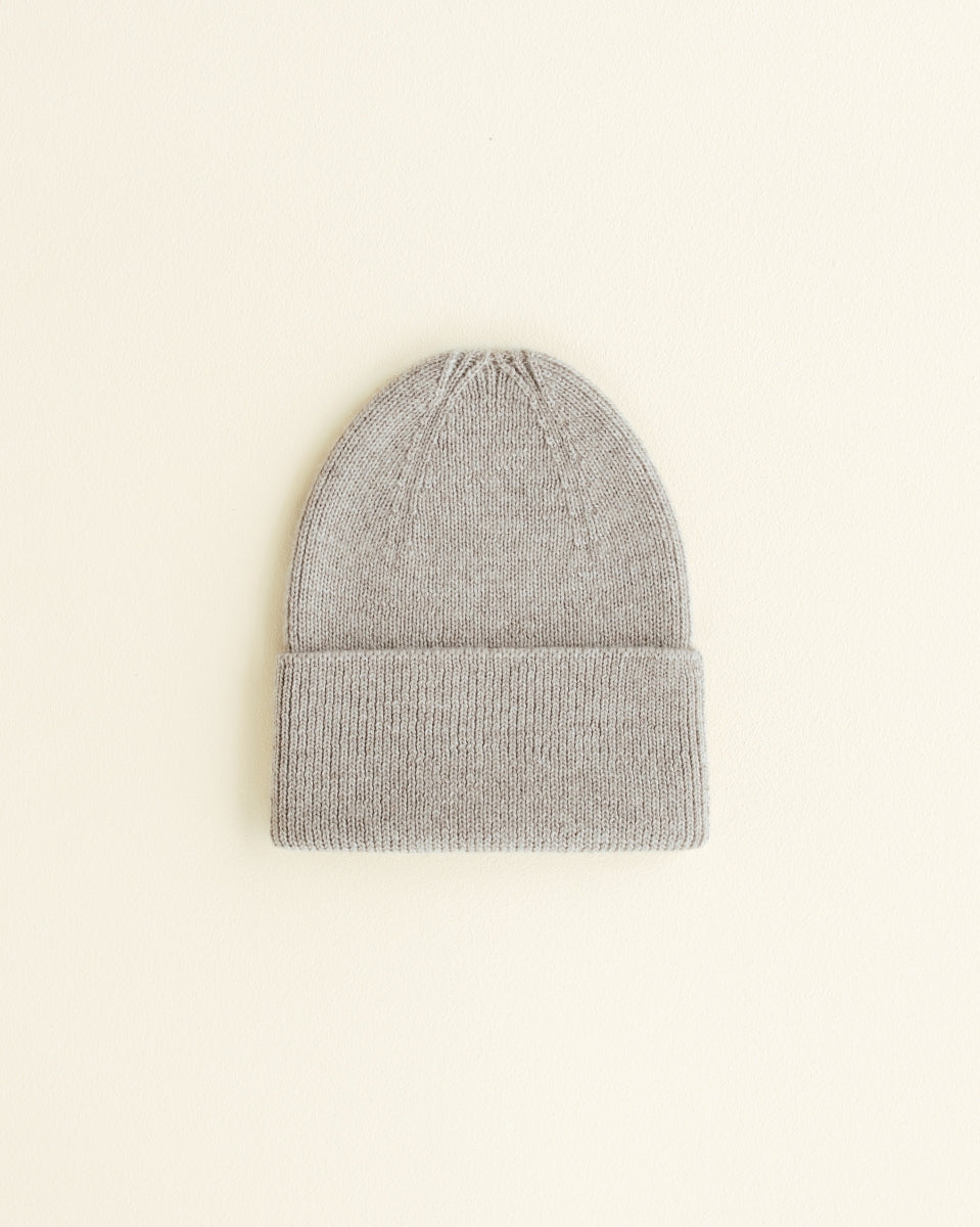 beanie fonzie - newborn - pebble