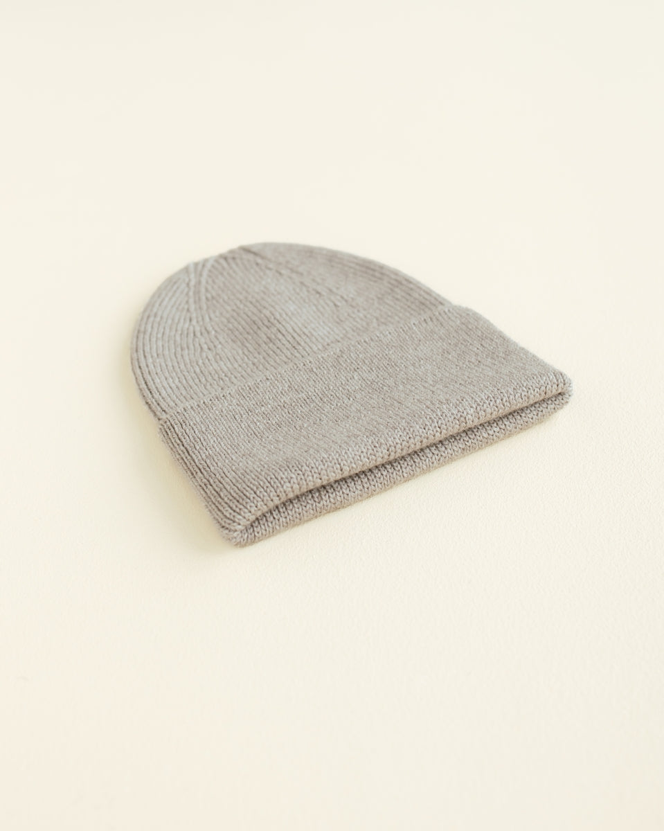 beanie fonzie - newborn - pebble