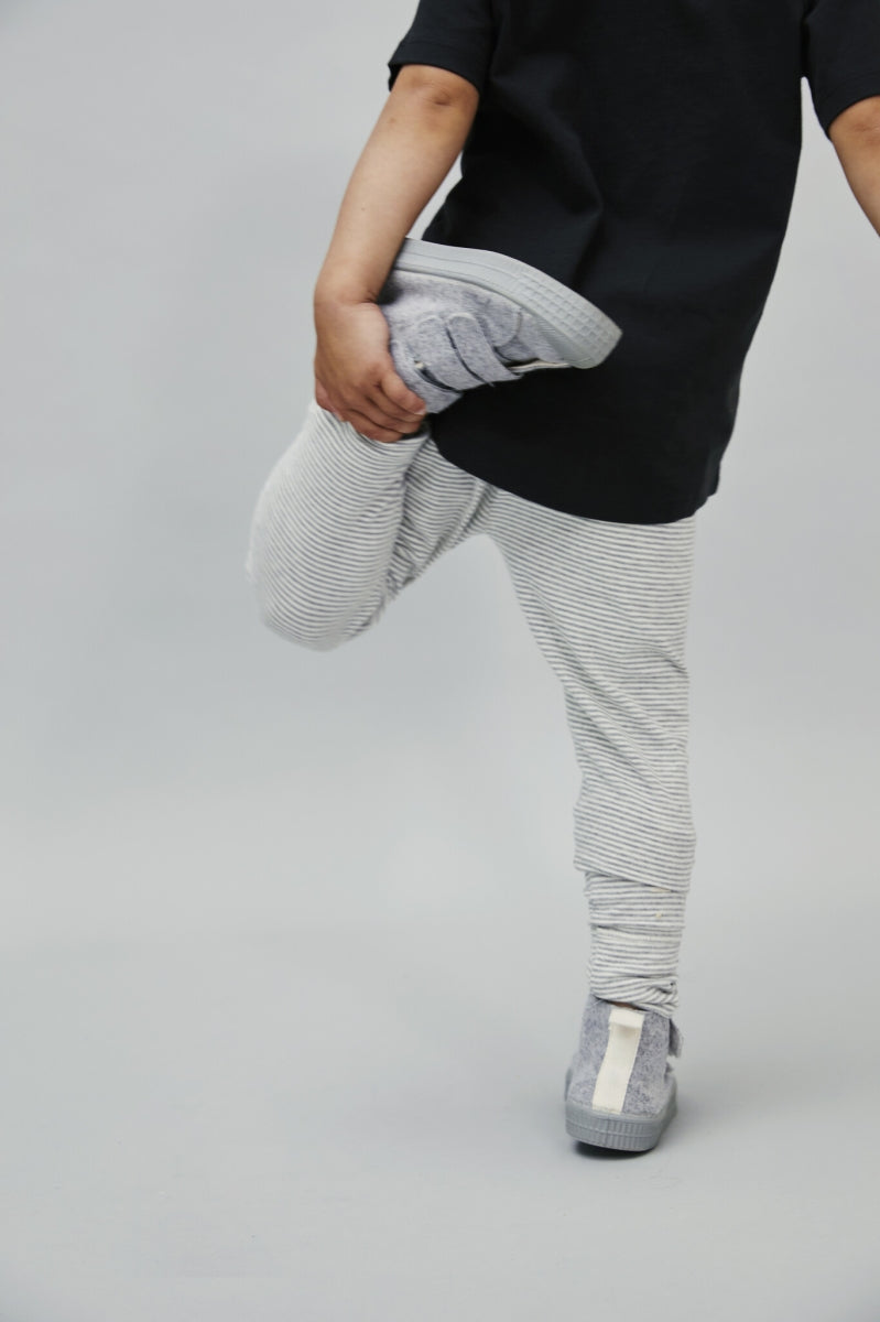 baby leggings - grey melange cream