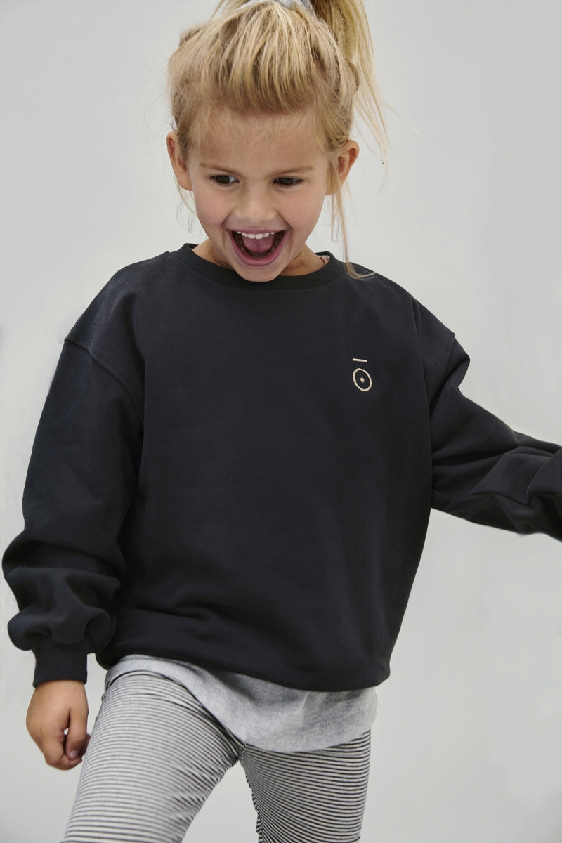 baby dropped shoulder sweater - nearly black