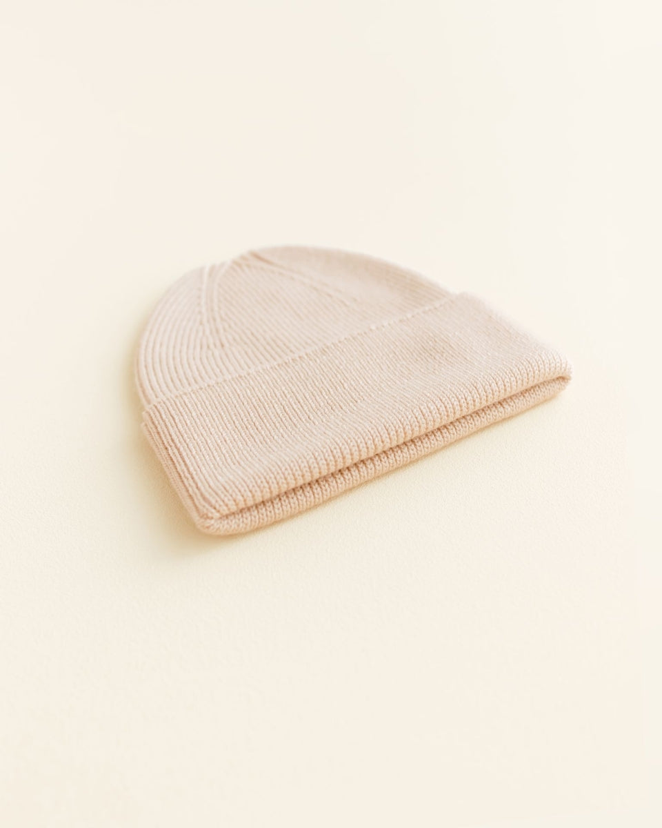 beanie fonzie - newborn - oat
