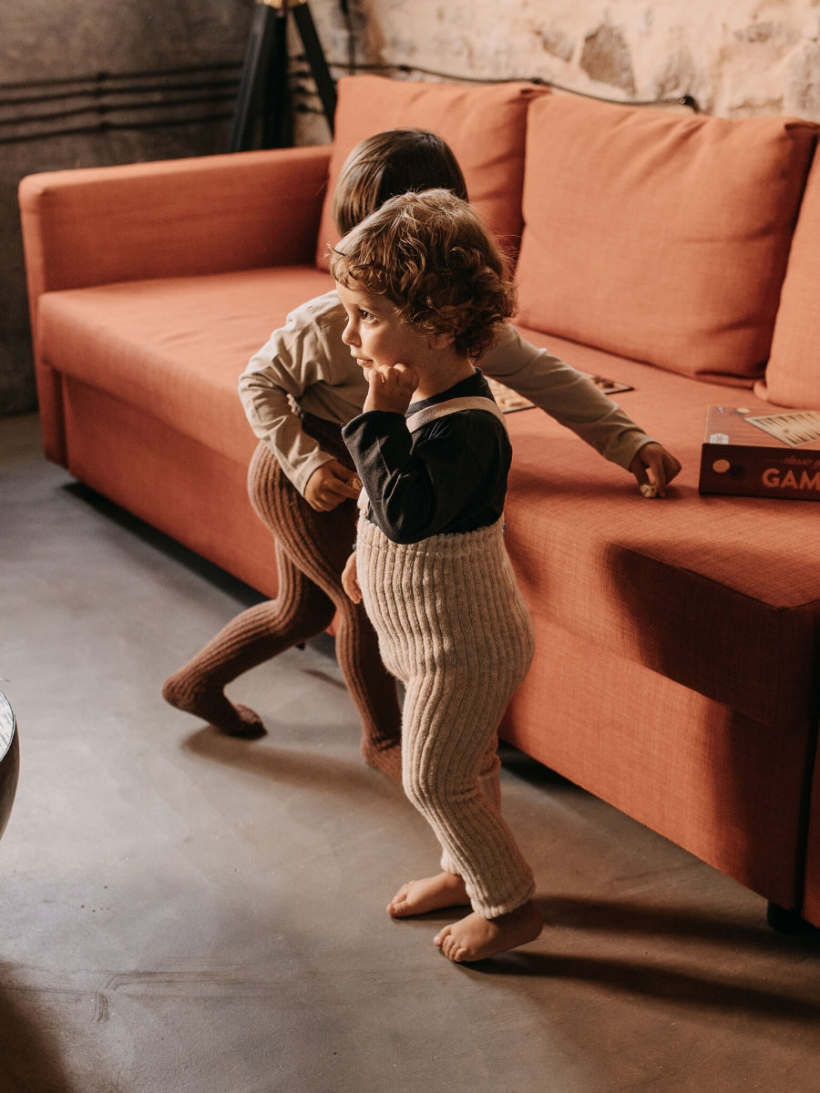 footless granny cotton tights - peanut blend