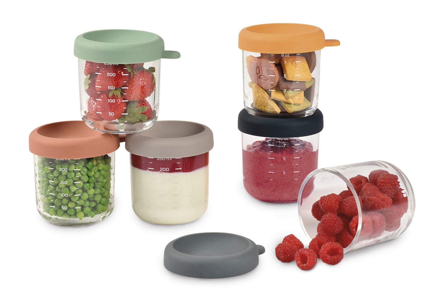 set van 6 glazen potjes - 250ml