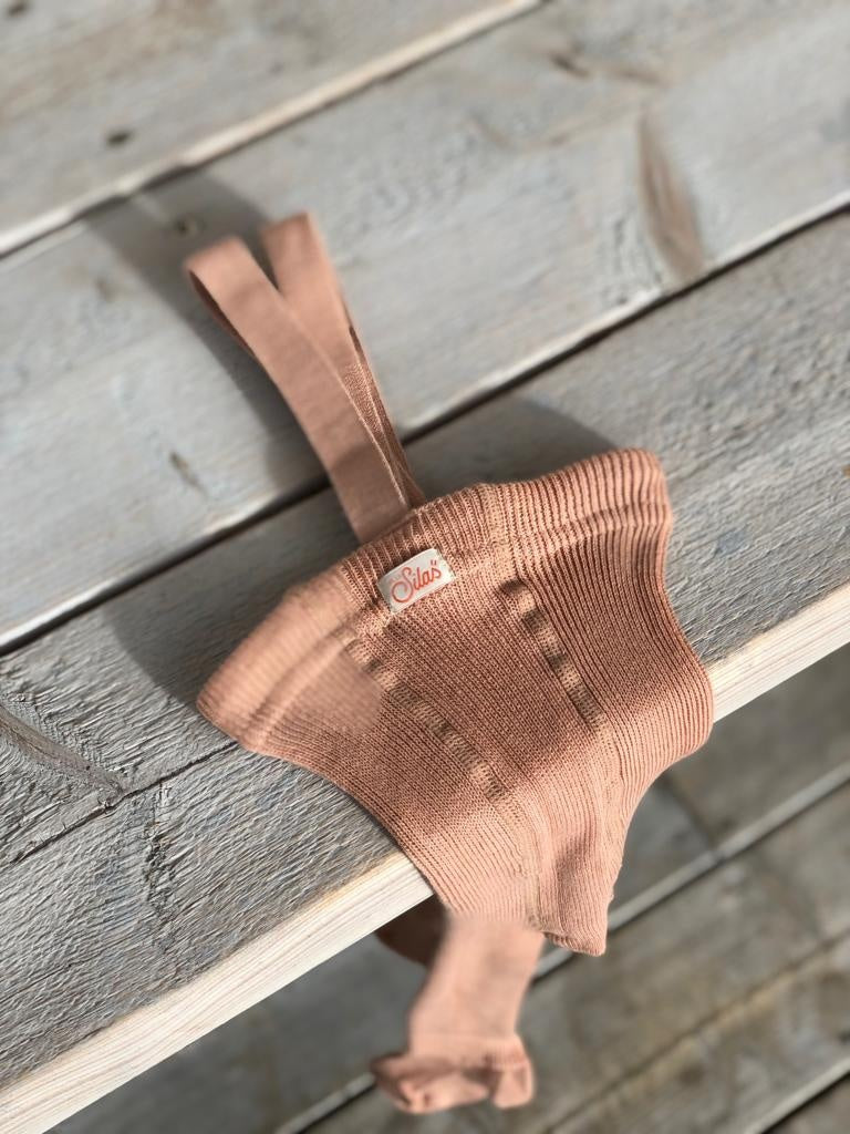 footed cotton tights - light brown