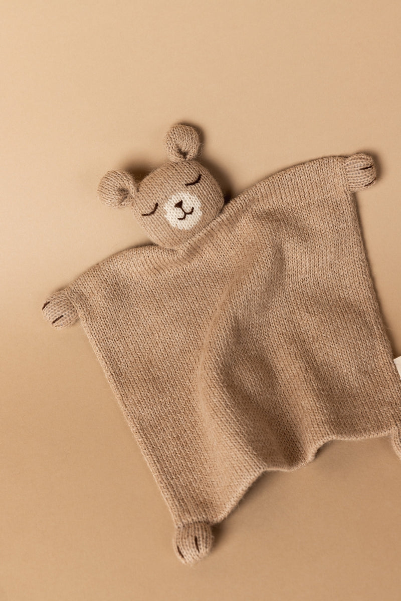 knuffeldoekje merinowol - teddy sand
