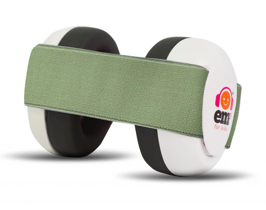 baby gehoorbeschermers - wit met groene band