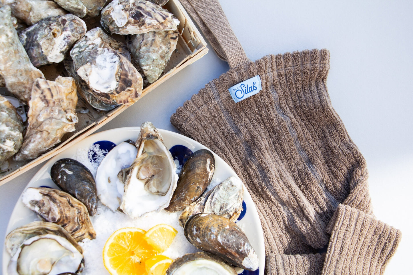 footed granny tights - oyster grey