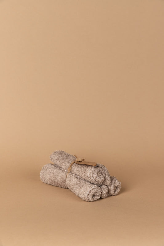 set van 3 washandjes - feather grey