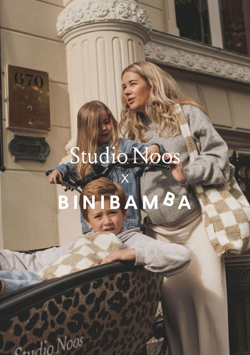 studio noos x binbamba - mom bag teddy toast check