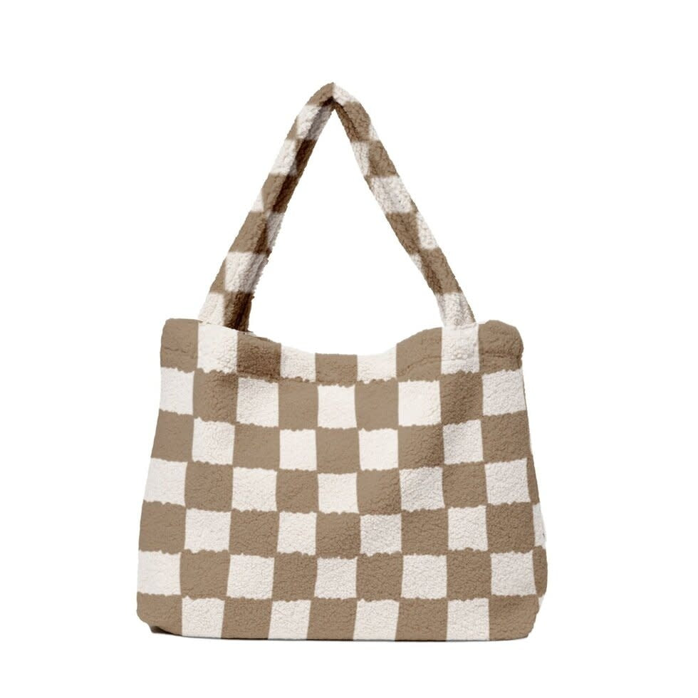 studio noos x binbamba - mom bag teddy toast check