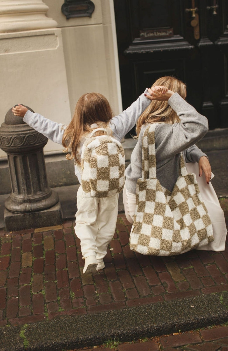 studio noos x binbamba - mom bag teddy toast check