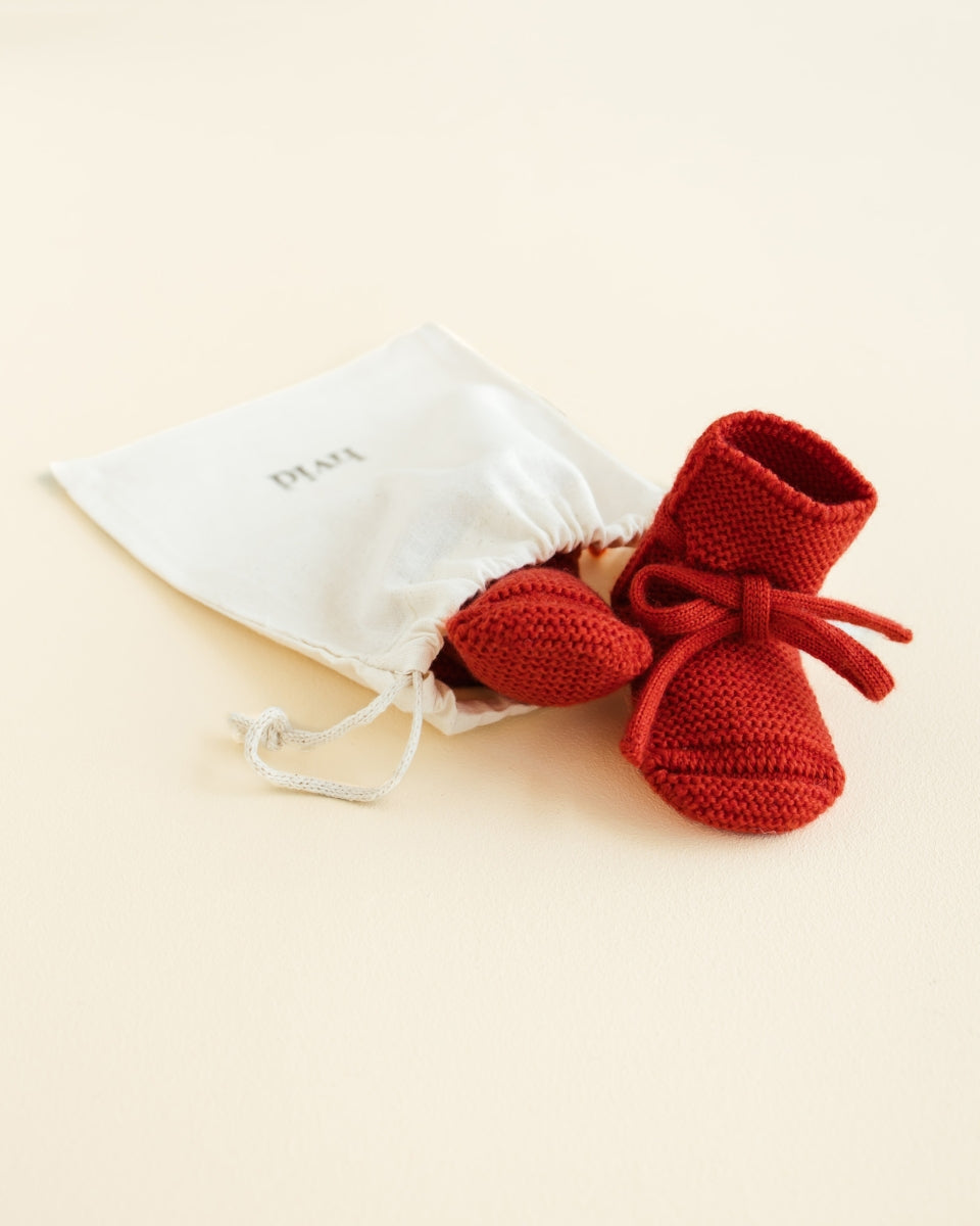 booties - red - 0-9M