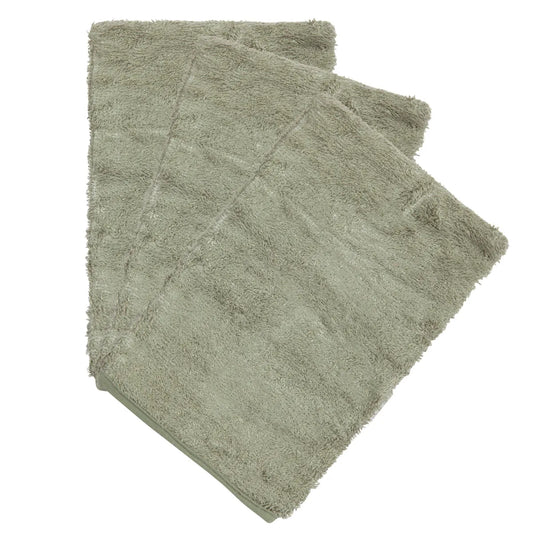 set van 3 washandjes - whisper green