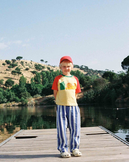 blue stripes washed trousers - kids