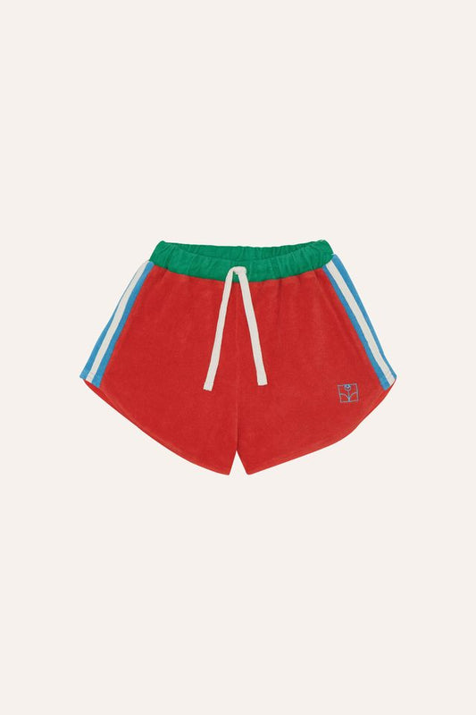red color block short - kids