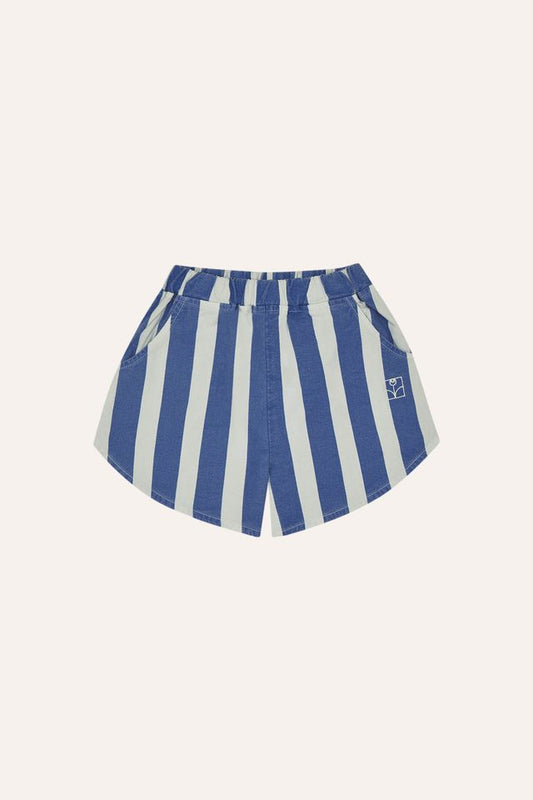 blue stripes washed short - kids