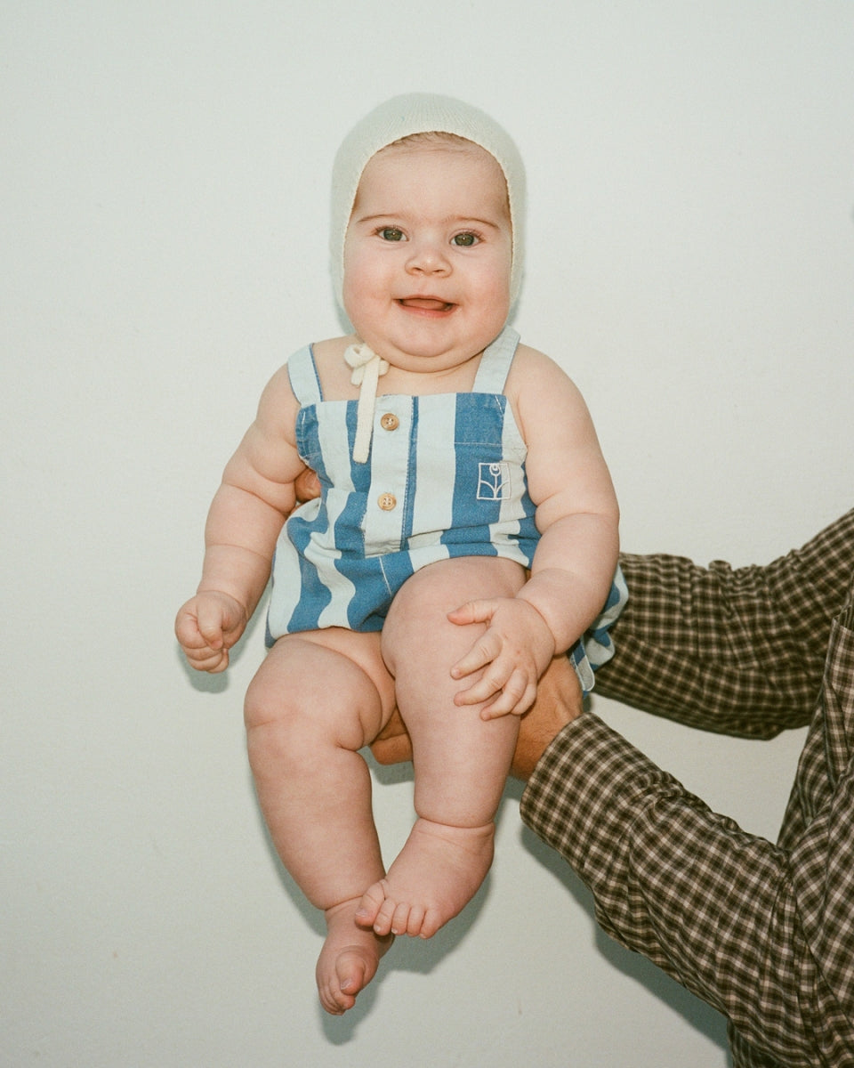 blue stripes washed dungaree - baby