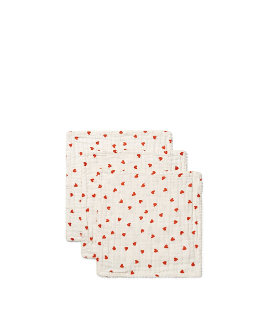 set van 3 wasdoekjes - 30x30cm - little love